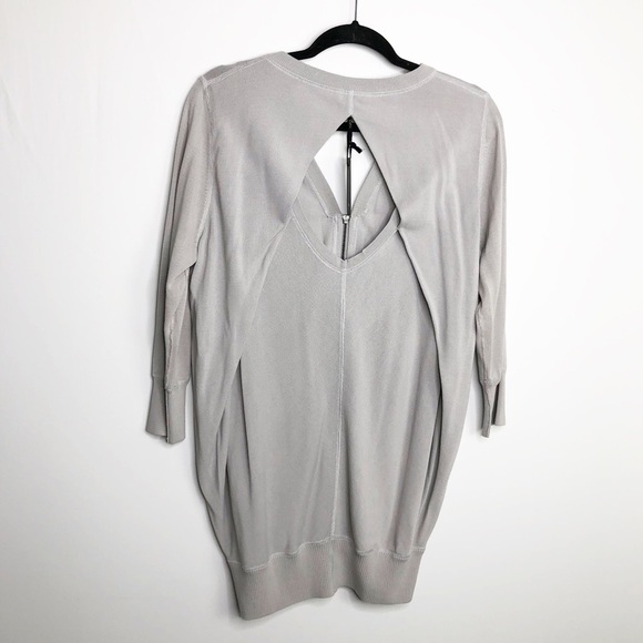 YUKA grey zip front open back sweater - Picture 8 of 12